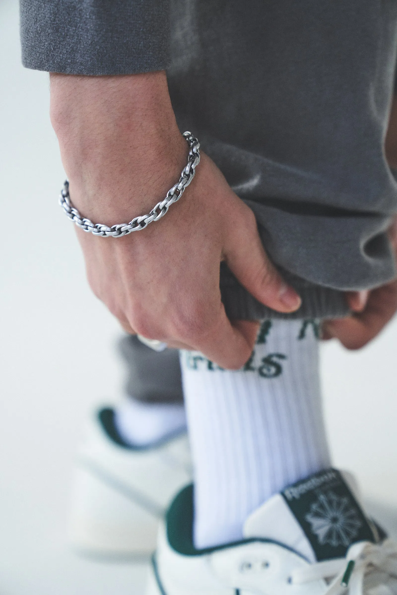 Thick Rope Bracelet - Silver