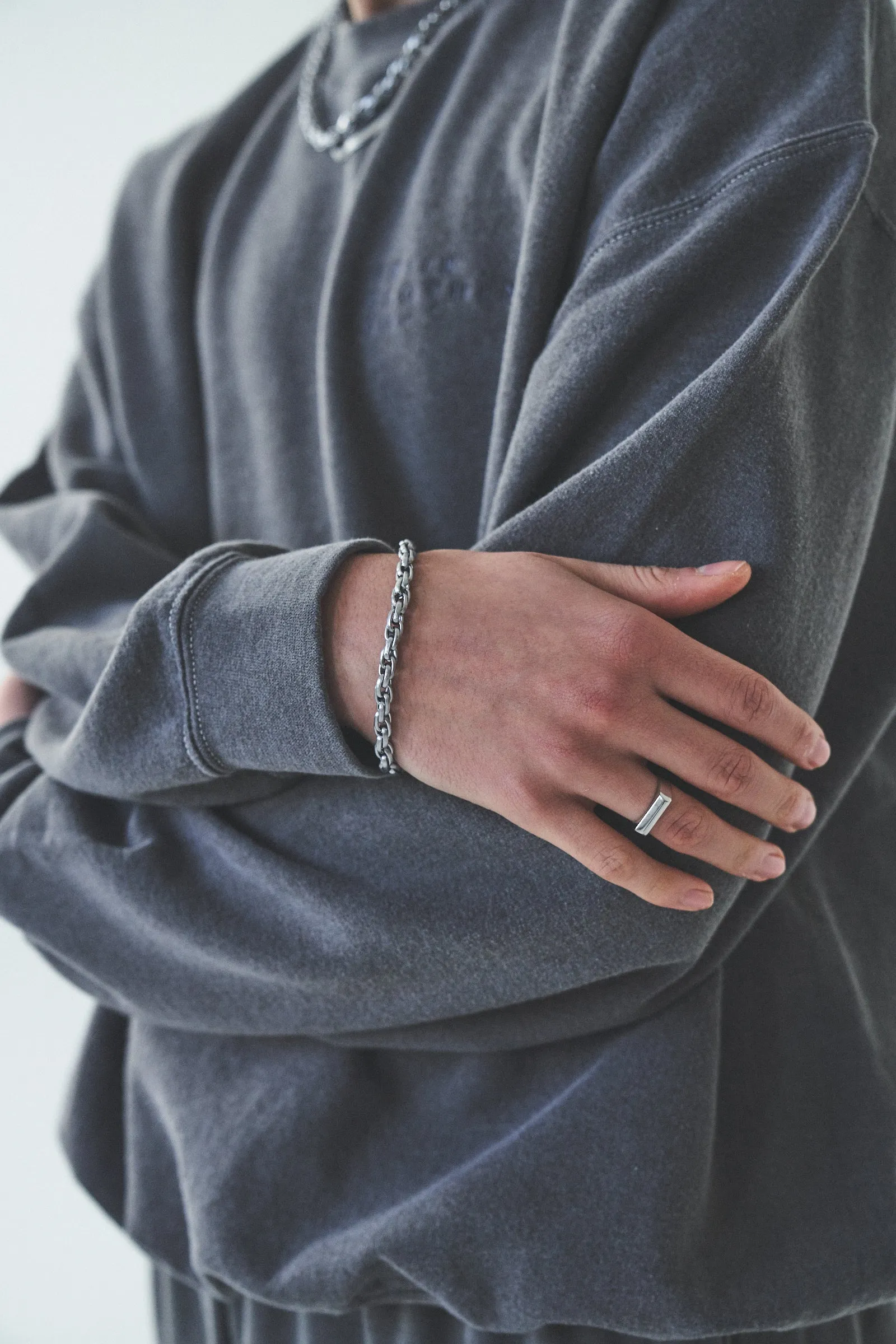 Thick Rope Bracelet - Silver