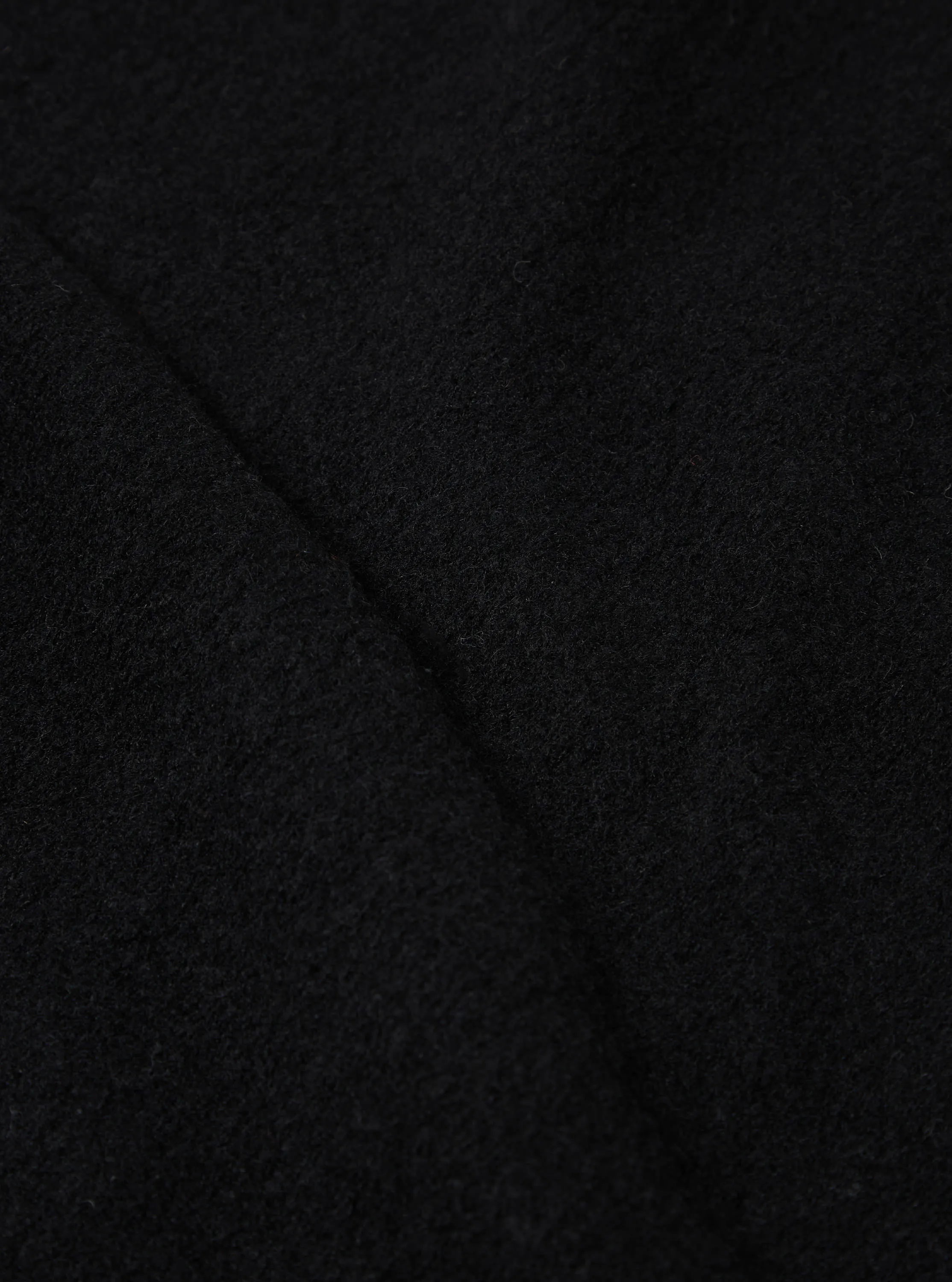 Universal Works Cardigan in Black Wool Fleece