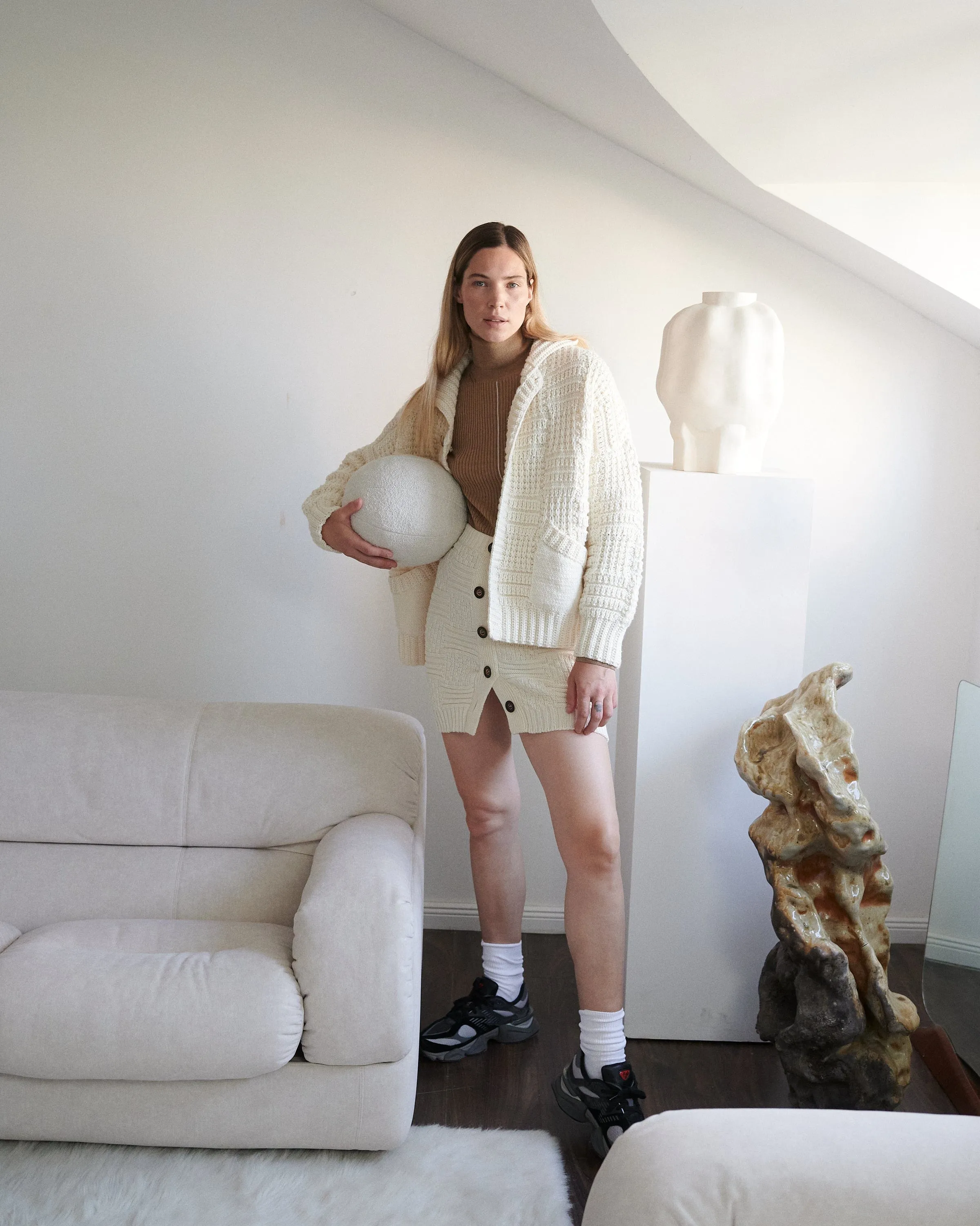 Ventė: Sea Salt Merino Mini Skirt