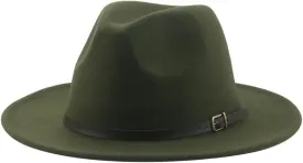 Vsadsau Fedoras Hats for Women Men Felted Caps Solid Belt Band Formal Fedora Hat