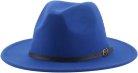 Vsadsau Fedoras Hats for Women Men Felted Caps Solid Belt Band Formal Fedora Hat