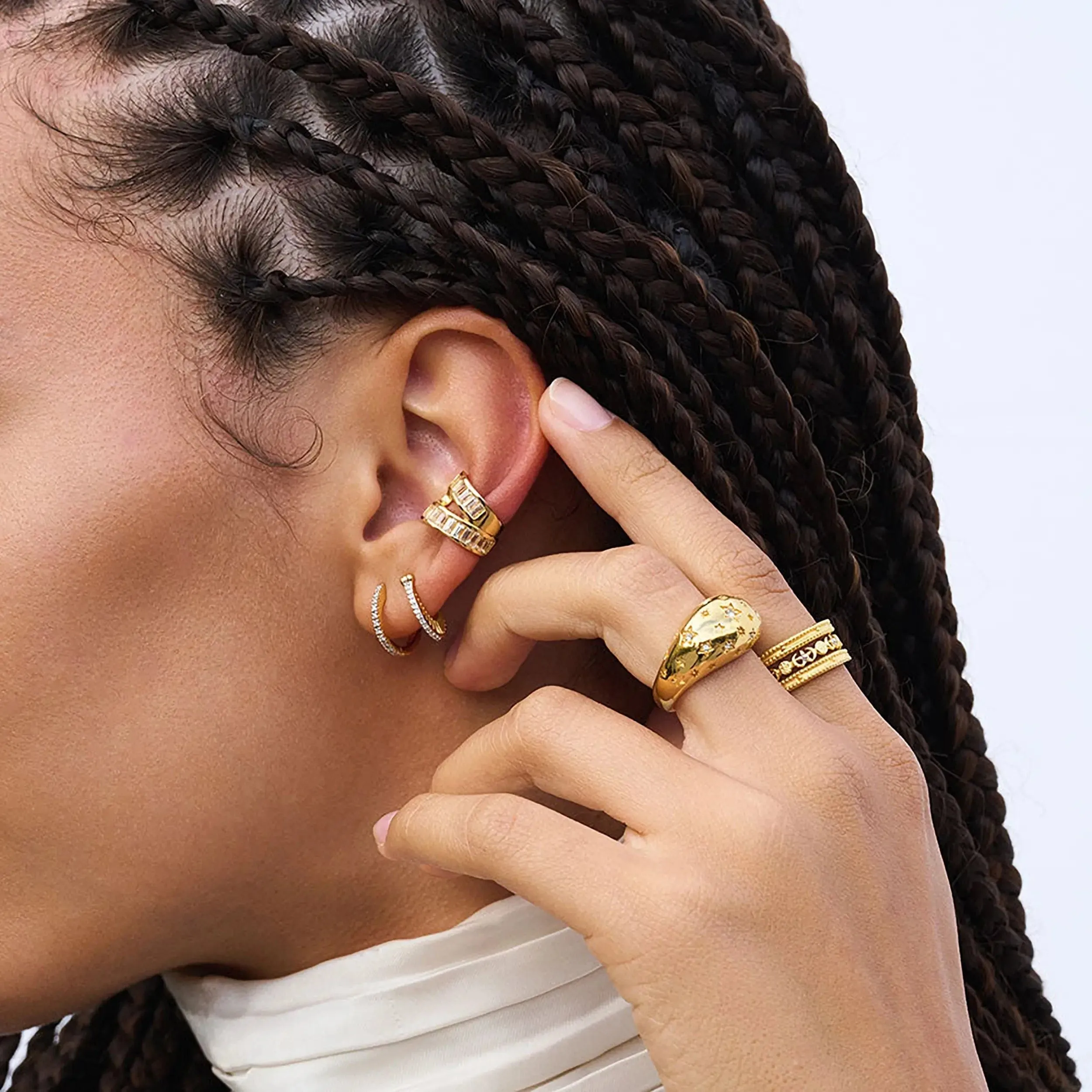 White Sapphire Ear Cuff