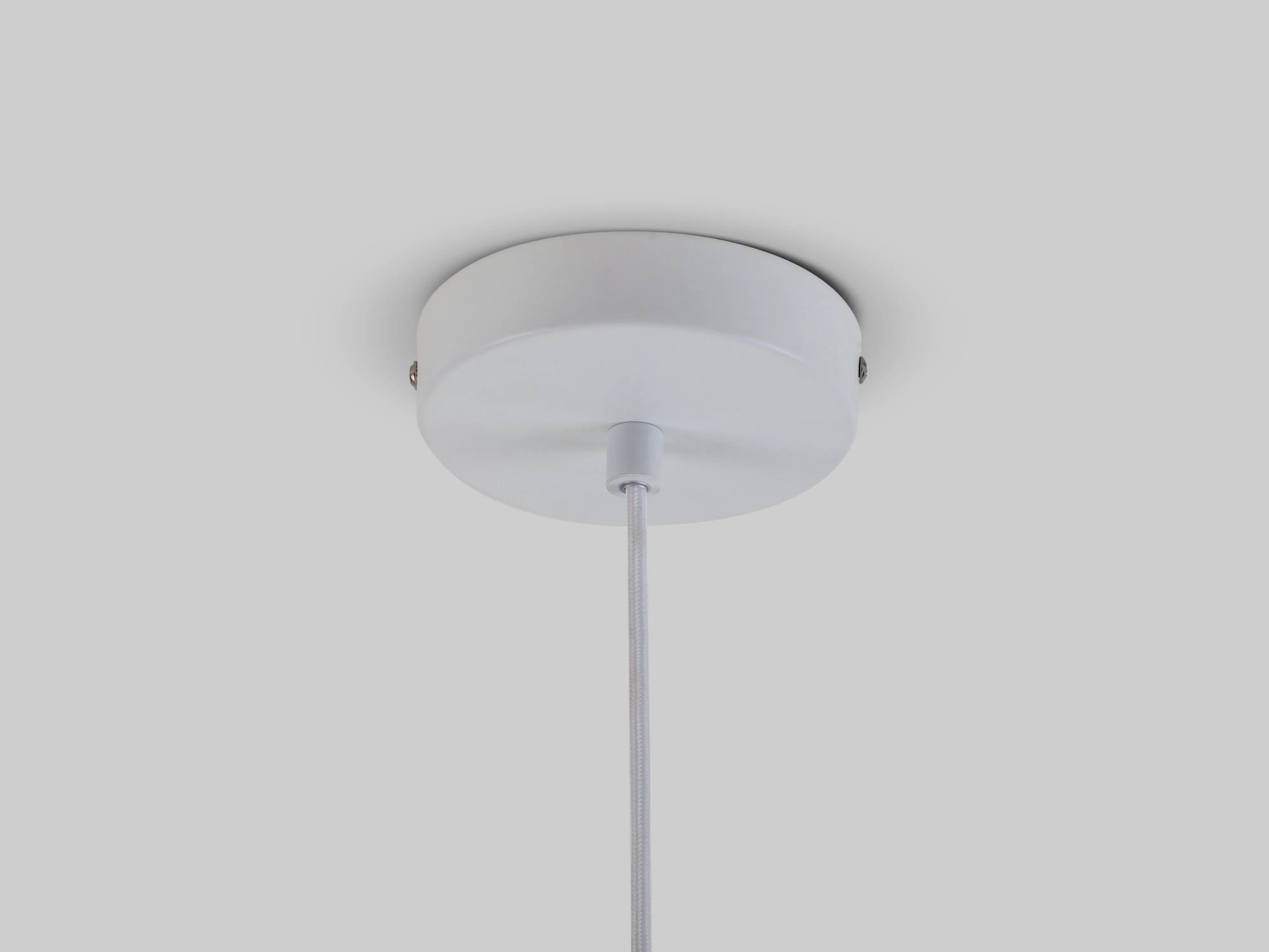 White wide metal diner pendant