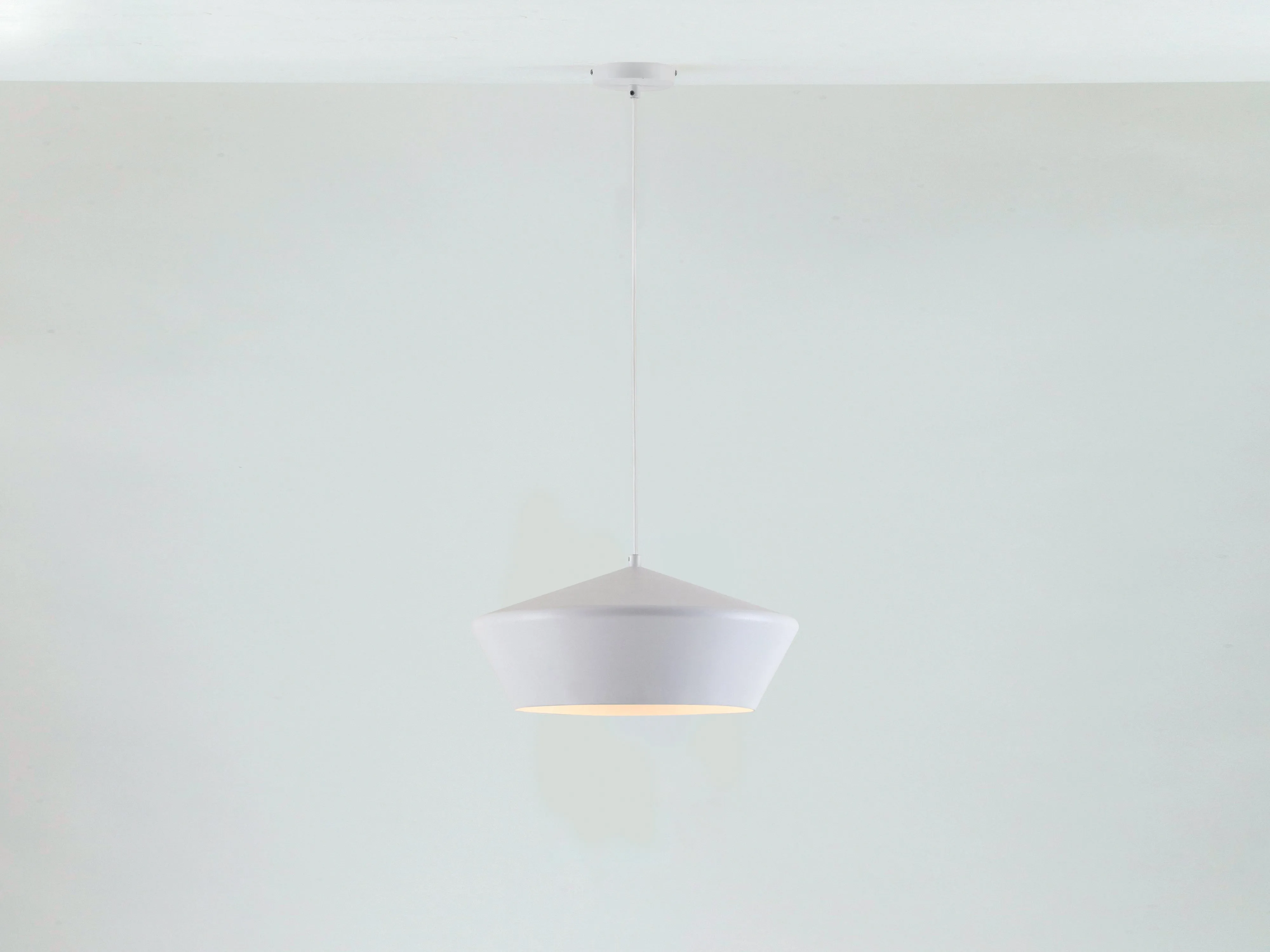 White wide metal diner pendant
