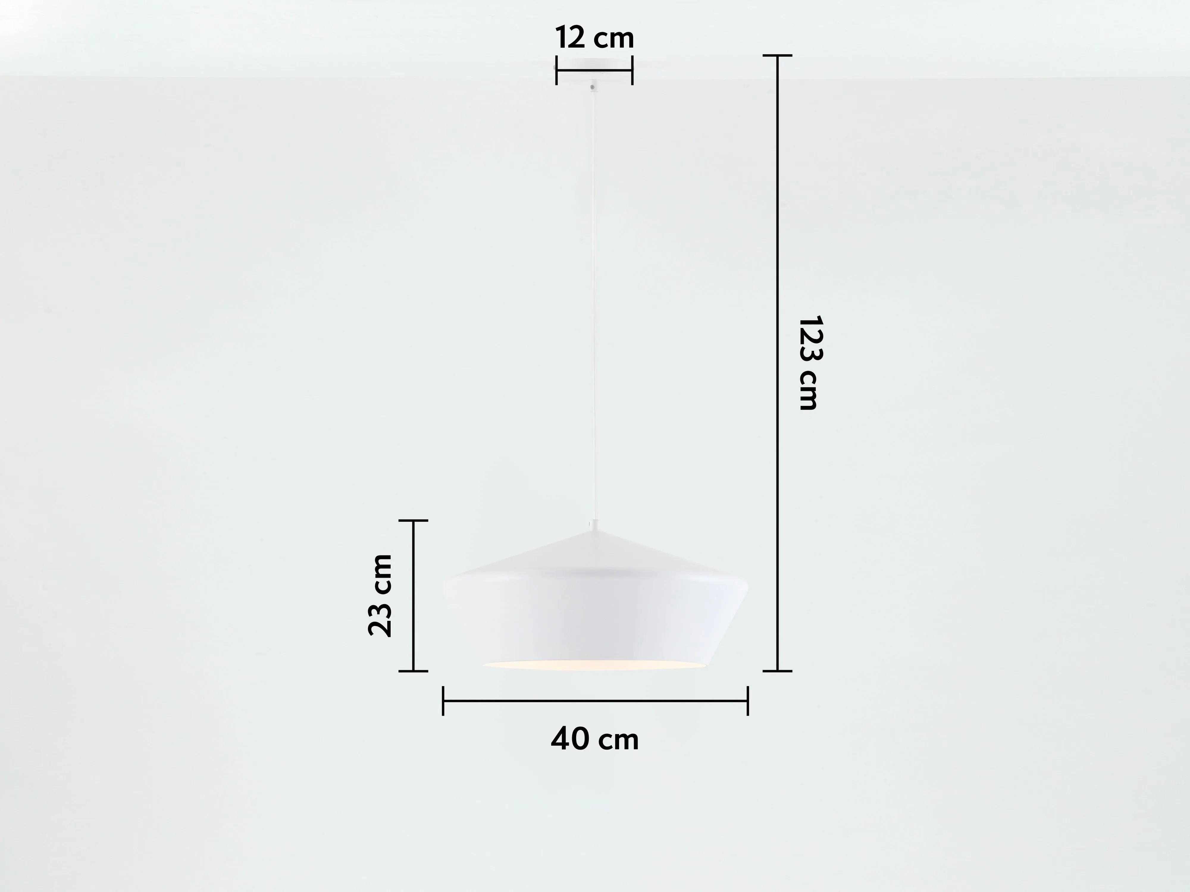 White wide metal diner pendant