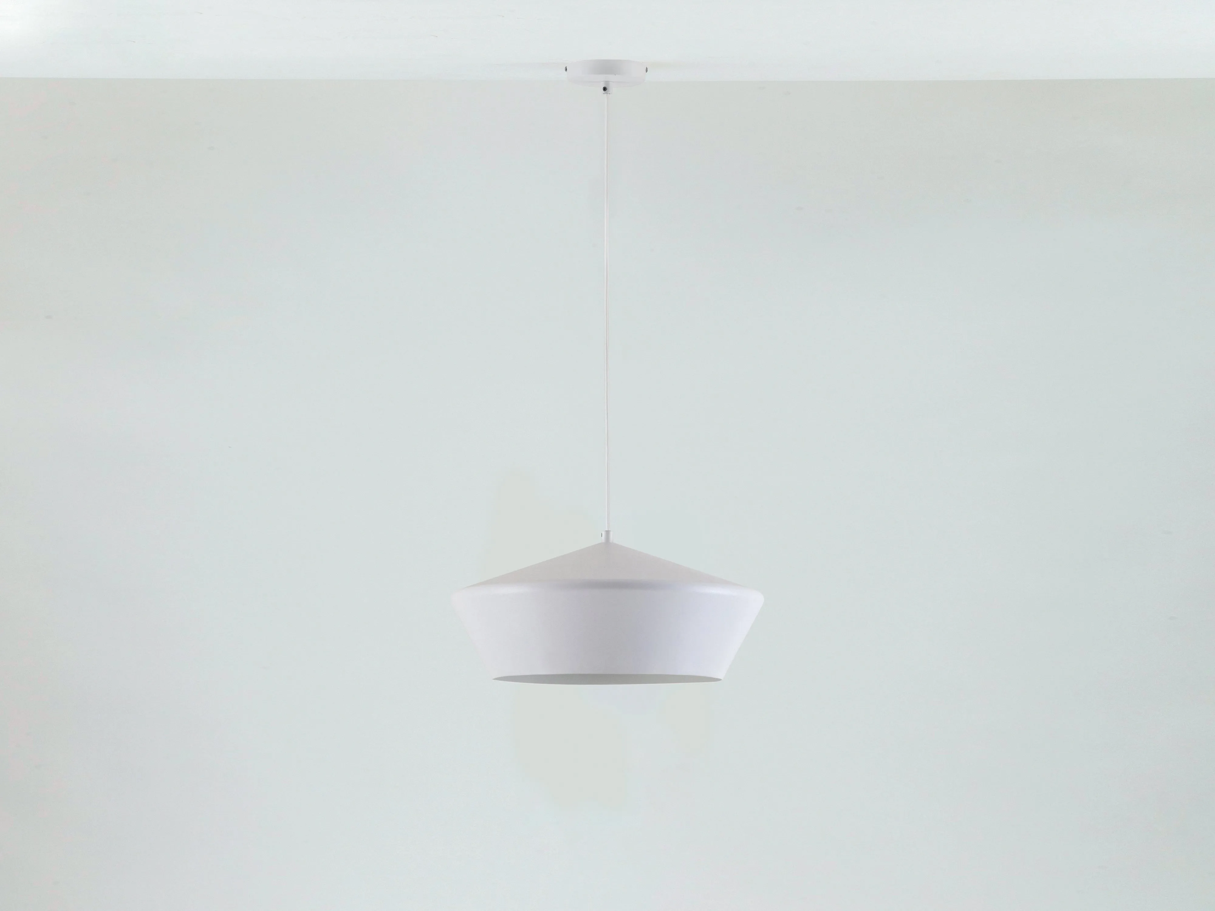 White wide metal diner pendant