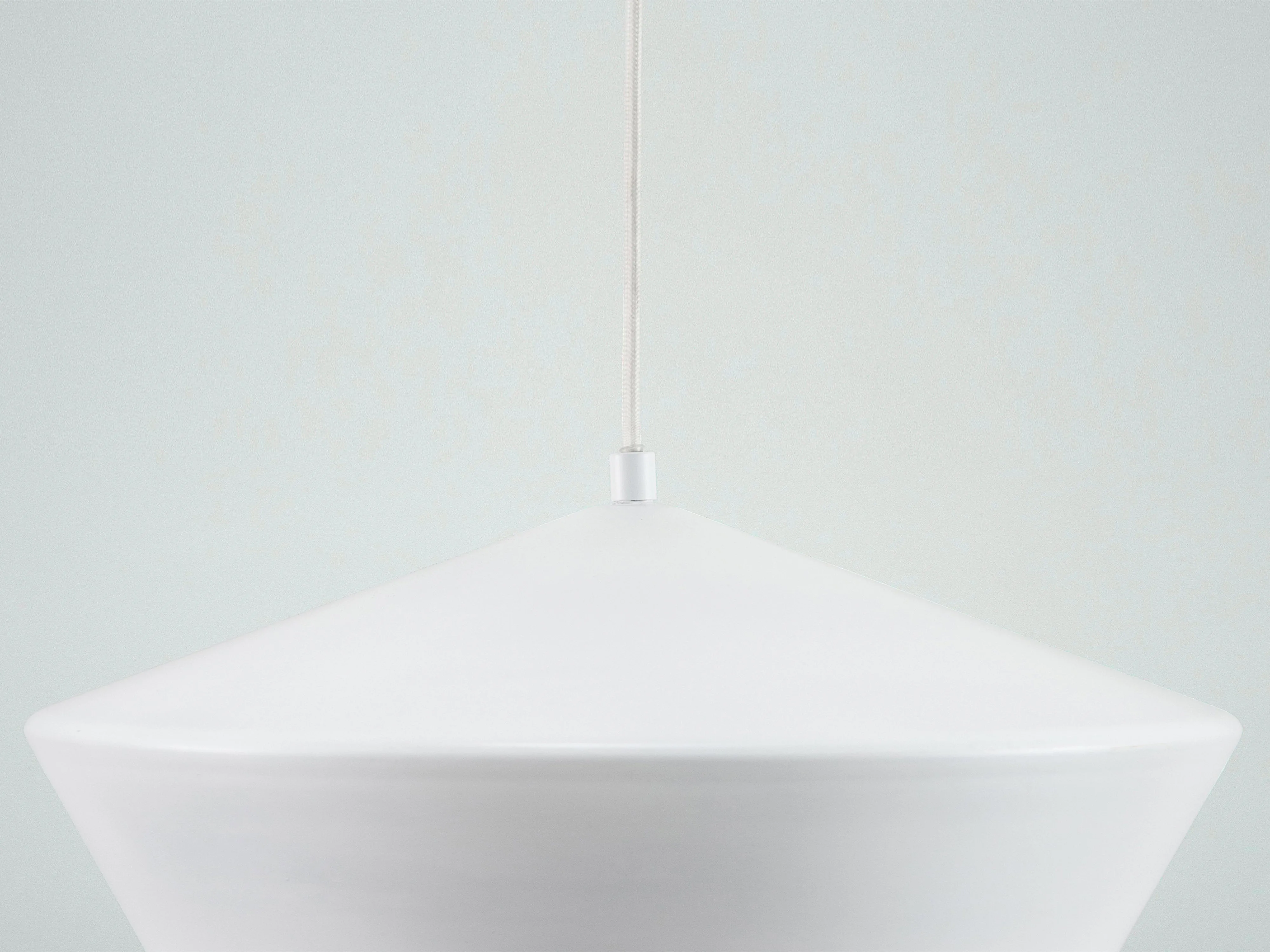 White wide metal diner pendant