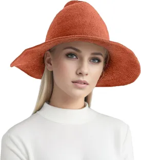 Witch Hat for Women Men Wide Brim Foldable Pointed Cap Vintage Gothic Felt Wool Hats for Party Cosplay Costume Accessory