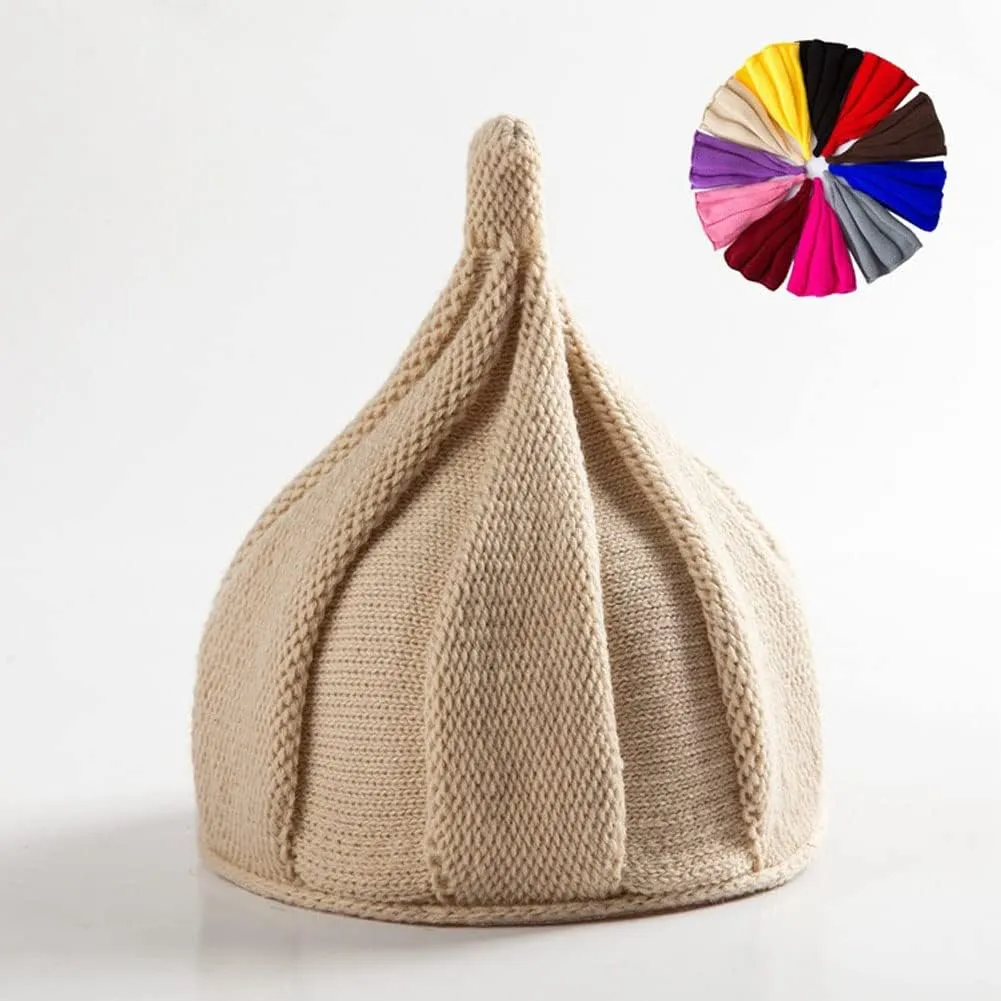 Women Winter Knitted Cone Hat Warm Skull Beanie Fashionable Hats, 2 Pack