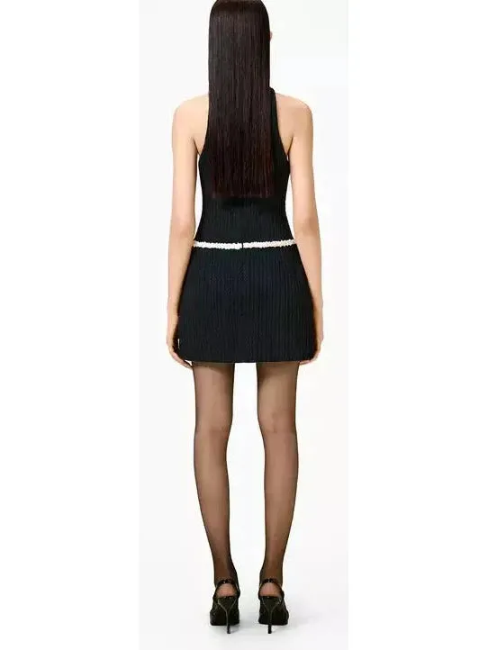 Women’s Beaded Knit Cape and Dress Set, Black