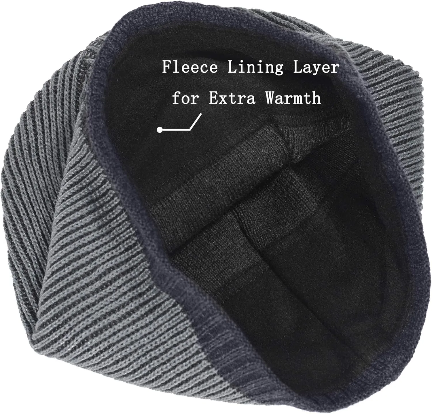 ZLYC Men Fashion Knit Fisherman Beanie Hat Winter Warm Thick Skull Cap