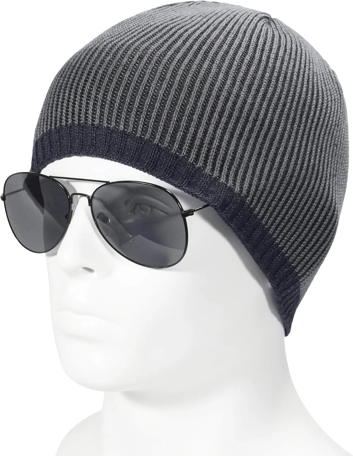ZLYC Men Fashion Knit Fisherman Beanie Hat Winter Warm Thick Skull Cap