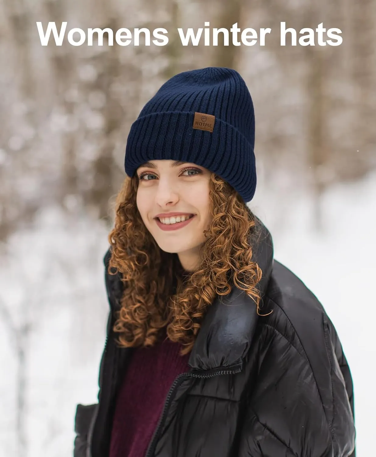 ZTL Merino Wool Beanie Hat for Men Women, Thick Warm Fleece Lined Knit Winter Hats Cuffed Beanie Stocking Hat Ski Skull Cap