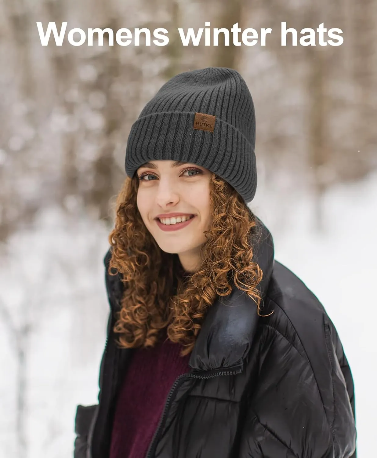 ZTL Merino Wool Beanie Hat for Men Women, Thick Warm Fleece Lined Knit Winter Hats Cuffed Beanie Stocking Hat Ski Skull Cap