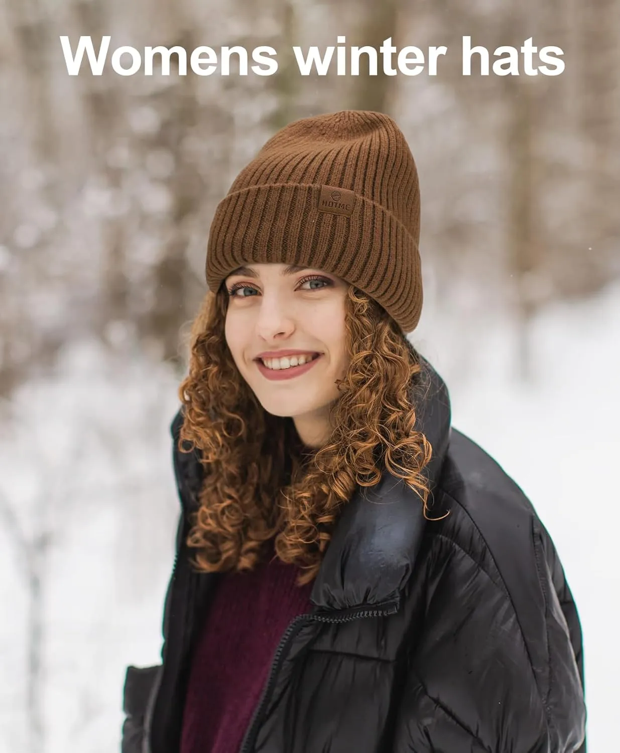 ZTL Merino Wool Beanie Hat for Men Women, Thick Warm Fleece Lined Knit Winter Hats Cuffed Beanie Stocking Hat Ski Skull Cap
