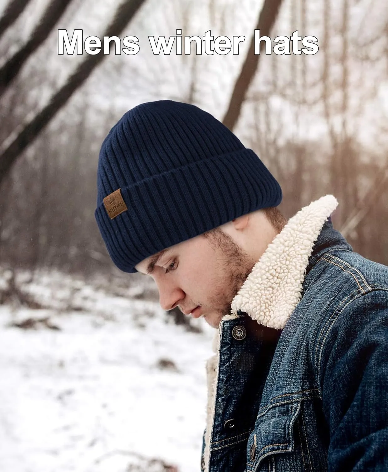 ZTL Merino Wool Beanie Hat for Men Women, Thick Warm Fleece Lined Knit Winter Hats Cuffed Beanie Stocking Hat Ski Skull Cap